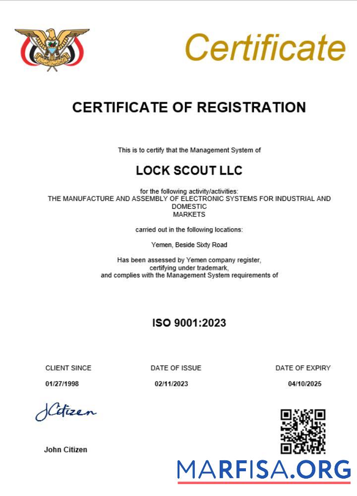 Downloadable Yemen business registration certificate Word and PDF template